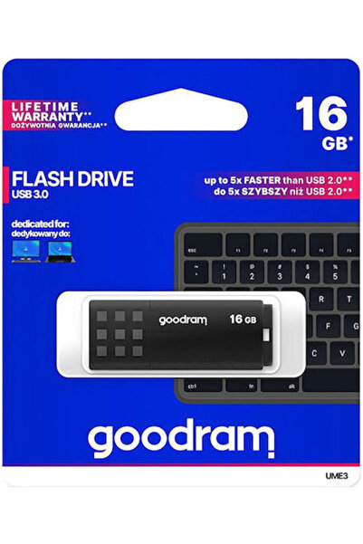 Goodram Στικάκι USB Uts3 16GB USB 3.2 Μαύρο