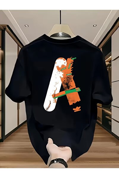 AEMİ Unisex A Τυπωμένο μπλουζάκι με λαιμόκοψη ποδηλάτου σε μεγάλο μέγεθος