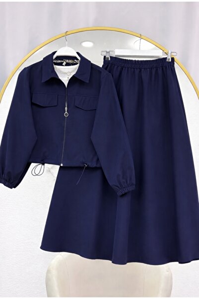MODA VEDAT Set fustă cu buzunare pentru femei -0550