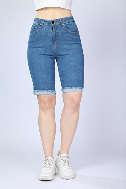 Era Lisa Τζιν σορτς με διπλό πόδι ψηλόμεσο Full Lycra