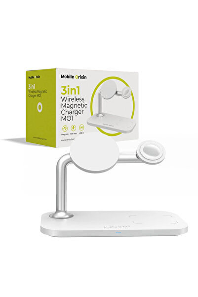 Mobile Origin Ασύρματος φορτιστής 3 σε 1, λευκός