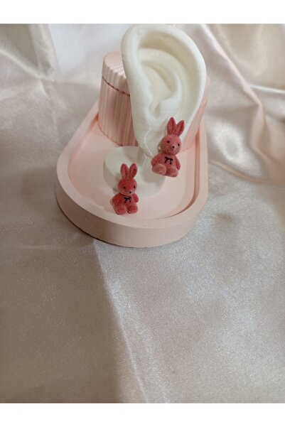 CSAYMODA PEMBE PELUŞ TAVŞAN KÜPE