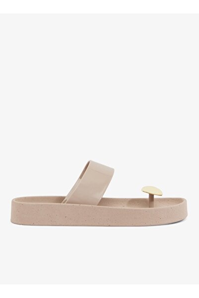 VOICES Smooth Ball Women's Anti Slip Sole Single Strap Sandals-Beige, size-38