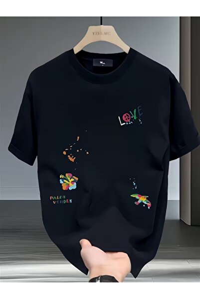AEMİ Μπλουζάκι Unisex Love Printed Oversize Crew Neck
