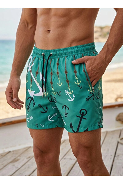 Generic Brand Men's Swim Shorts with Zipper Pockets and Mesh Lining, Quick-Dr...