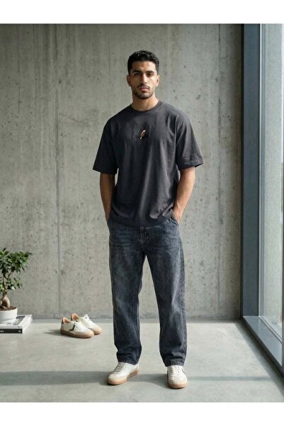 hikes Mens Oversized T Shirt Premium Heavyweight Cotton Streetwear Fit
