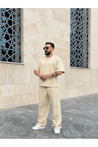 PEERLESS STORE Pike Fabric Oversized Tracksuit & T-Shirt Set