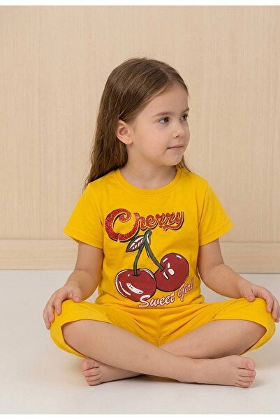 Milanlı Kids Κοριτσίστικο Βαμβακερό Καλοκαιρινό Σετ (Μπλούζα & Σορτς)