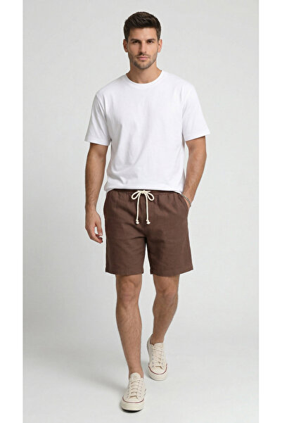Leopars Men's Brown Cotton Shorts Muslin Textured Lightweight Breathable Dail...