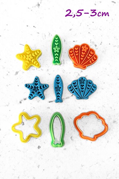 WE3D Floral Starfish, Mussel, Fish Polymer Clay Ceramic Dough Mold and Stamp ...