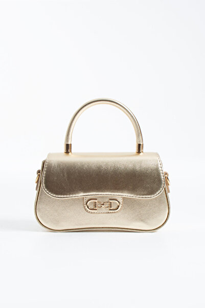 DEV 3 ADAM NÇS Gold Covered Baguette Crossbody Γυναικεία Τσάντα