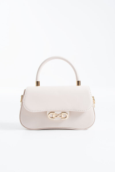 DEV 3 ADAM NÇS Κρεμ Τσάντα Μπαγκέτα Κρος για Γυναίκες