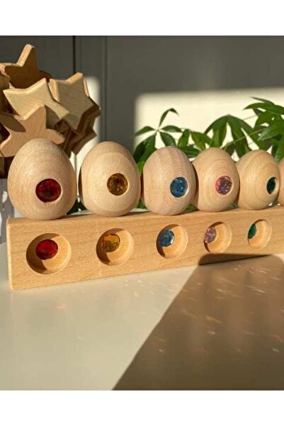 tiny wood Işıltılı Ahşap Yumurtalar Bul Tak | Montessori Duyusal Oyuncak