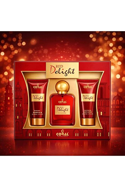 CORAL PERFUMES مجموعة هدايا كورال ريد ديلايت للنساء - عطر 50 مل + لوشن للجسم ...