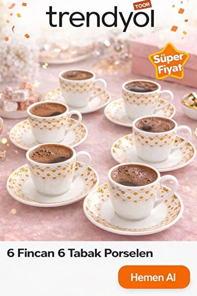 OEM Elegant Coffee Set – 6 Cups + 6 Saucers - Porcelain