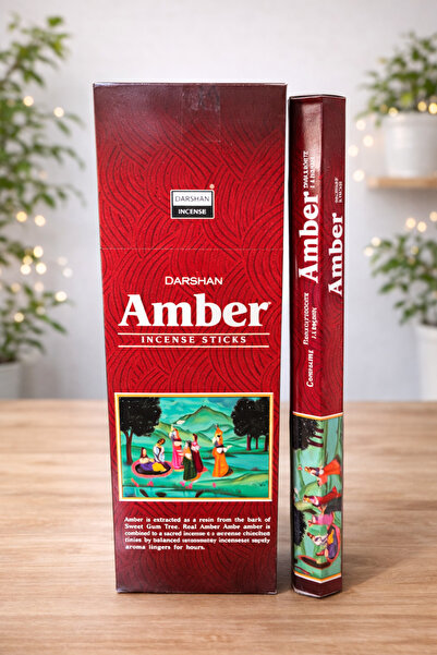 shop Darshan Incense Amber Koku Aromalı Çubuk Tütsü 20 Adet 1 Paket