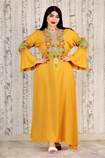 AsrymShop Abaya for Reception Parties, Light Viscose Cotton, Embroidered with...