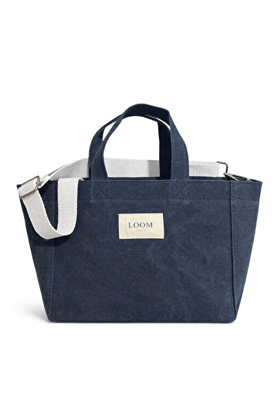 Loom Basic Mira Wax Canvas Bag Lacivert – Bal Mumlu Kanvas Kadın Omuz Çantası