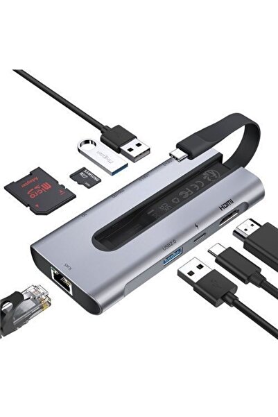 ESR 8-in-1 Portable Charging USB-C Hub Grey (6A0010102)