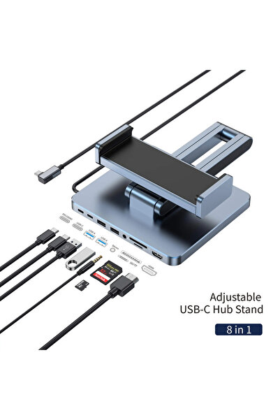 WIWU 8-in-1 Adjustable Charging Stand Hub Grey (AH801)