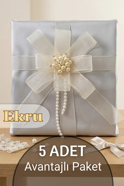 Dantelux 5 Adet Yıldız Bohça Süsleme Çiçeği (Bohça Çiçeği) Krem