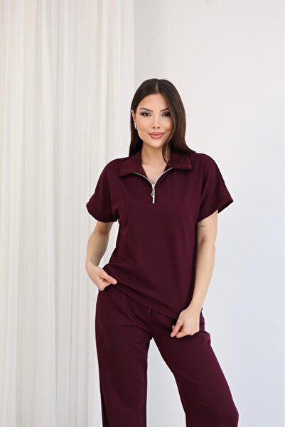 OTAKU Modal Fabric Zippered Polo Collar Comfortable Fit Daily Stylish Women's...