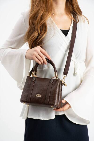 H&D COLLECTİON Gold Detailed Women's Hand and Shoulder Bag