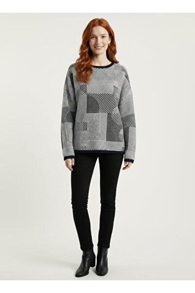 Neden Tekstil Women's Geometric Patterned Knitwear Sweater