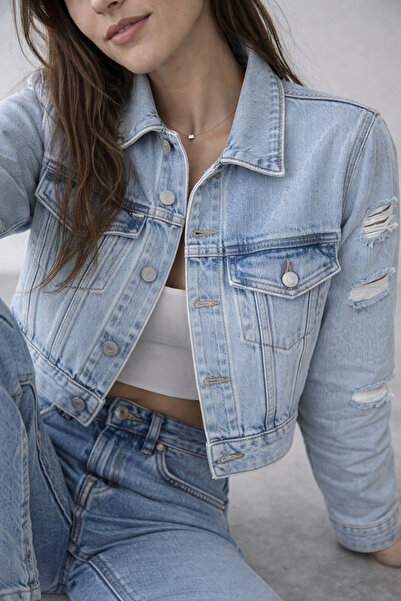 Ekim Store Μπλε τζιν μπουφάν που πλένεται