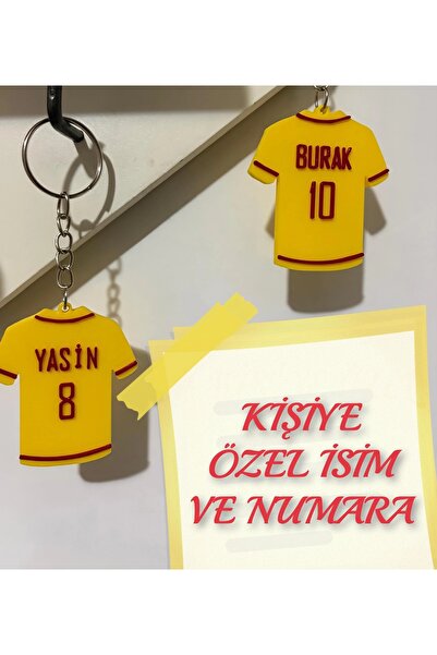 formix3d Kişiye Özel Forma Anahtarlık - Sarı Kırmızı Anahtarlık - Hediyelik A...