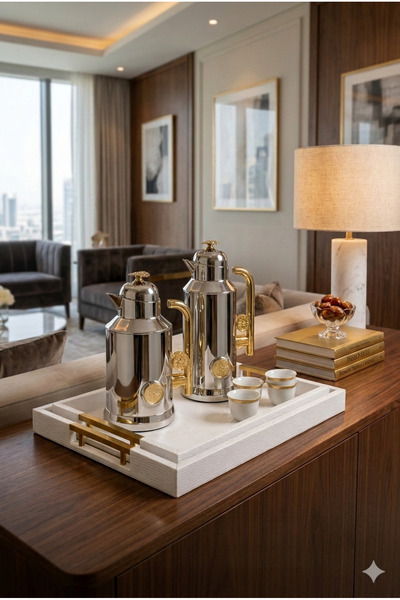 Generic Luxury tea and coffee thermos set with serving trays