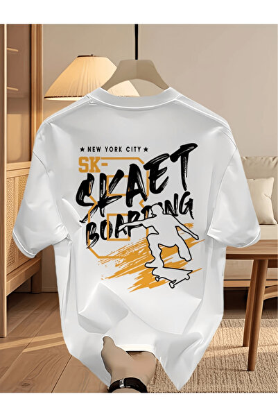 gencerco Μπλουζάκι Bay Skaet Boarding με στάμπα, Premium, Oversize