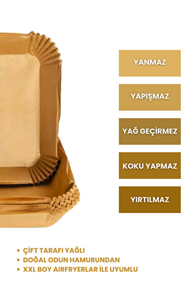 Paprulo Büyük Boy Airfryer Pişirme Kağıdı Fritöz Pişirme Kağıdı XXL Uyumlu En Büyük Model