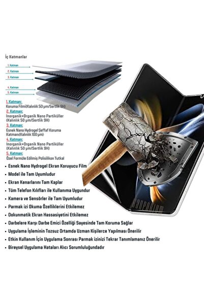 HANPORIUM Oppo Find N6 Uyumlu Katlanır İç Ekran Koruyucu Esnek Nano Hydrogel Film - Extra Darbe Korumalı