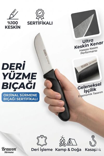 BRAWON DOOR HANDLES Sürmene Deri Yüzme Bıçağı – Kasap, Deri İşleme ve Kamp Ku...