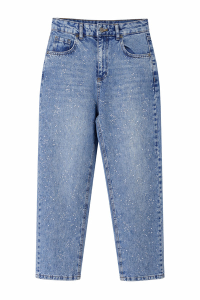 HAZELANNA Σκέιτερ Τζιν με Διάσπαρτες Ασημένιες Πέτρες