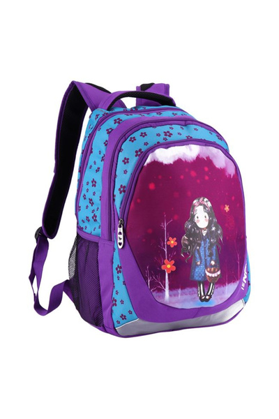 By TGA Rucsac școlar pentru fete cu imprimeu floral 45x33x15 cm Mov