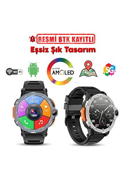 Tekvora Watch 4G LTE Sim Kartlı Android Akıllı Saat 64GB Hafıza Çift Kamera W...