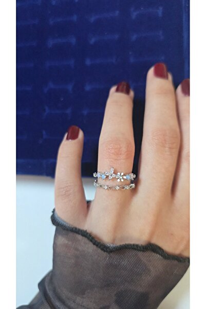 By Zeyna Aksesuar Premium Design Baguette Zircon Stone Sparkling Women's Ring...