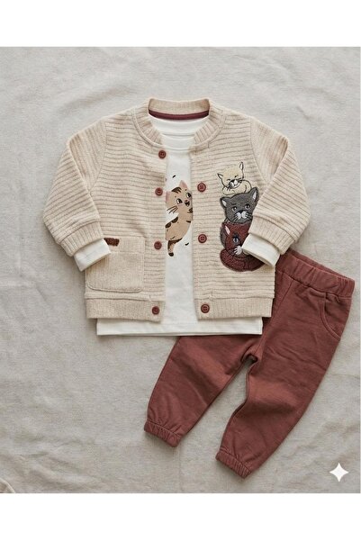 KapsülBebek Kitty Embroidered Baby Girl Seasonal Set