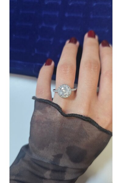By Zeyna Aksesuar Premium Design Baguette Zircon Stone Sparkling Women's Ring...