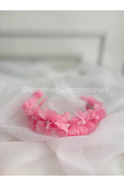 SHClothing accessories Kız Çocuk Çiçekli İncili Taç Toka