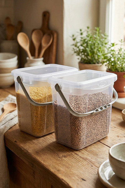 GOLCIA صندوق تخزين/حفظ شفاف محمول سعة 7 لتر خالٍ من مادة BPA