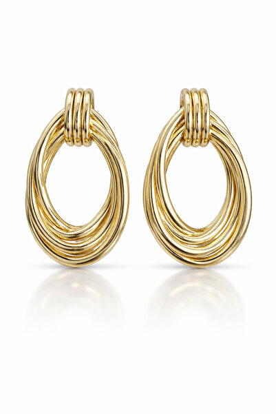 Generic Brand Brass Gold Color Drop Model Vintage Women's Earrings