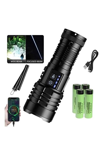 FAVBOX Süper Güçlü Led El Feneri Yüksek Güç Işık Şarj Edilebilir Taktik El Fe...