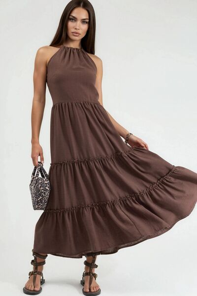 Hiccup BUSEM Φόρεμα μάξι με βολάν και λαιμόκοψη halter