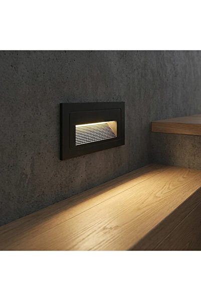 qwell Black Yellow Rectangular Recessed Stair Light 5W 16*8 cm