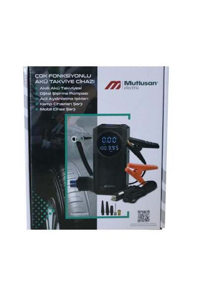 Mutlusan 10.000 Mah Çok Fonksiyonlu Akıllı Akü Takviyesi-Dijital Şişirme Pomp...