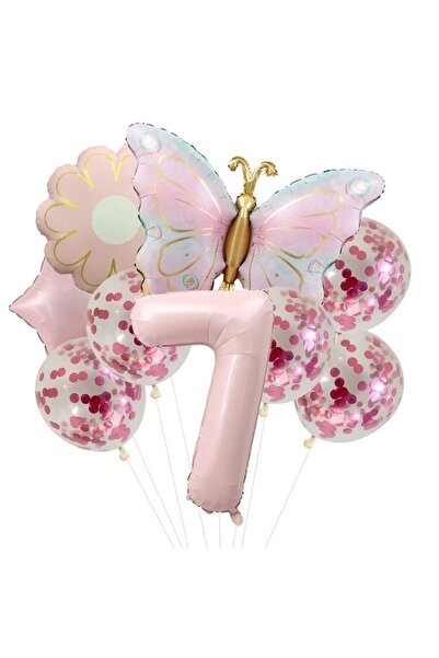 ÇITIPITISTORE Σετ γιορτής γενεθλίων με θέμα την πεταλούδα, με μπαλόνια από αλ...