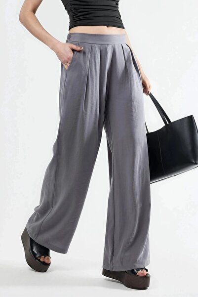 Hiccup BUSEM Elastic waist, pleated, wide leg pants